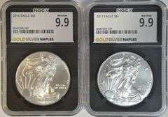 2016 & 2017 Special NGC MS 9.9 (MS69.9) Black Holder $1 Silver Eagles