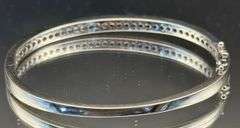 1.55CTW PRINCESS CUT DIAMOND CHANNEL BANGLE BRACELET