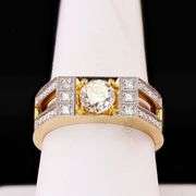 14K YELLOW AND WHITE GOLD J COLOR I CLARITY DIAMOND RING 1.47 C.T.W.