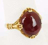 Antique 10K Gold Carnelian Ring, Size 7.5