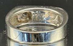 BOLD REGAL SIGNET STYLE 14K WHITE GOLD MEN'S DIAMOND RING