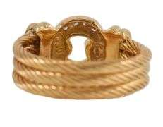 Charriol 0.12ctw Diamond Triple Cable Circle Ring in 18K