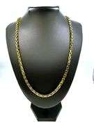 Huge 41.6 Gram 14 Kt Gold Plated Byzantine Rolo Link Chain Necklace