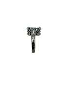 14 Kt White Gold Plate 6.5 Ct Simulated London Blue Topaz Ring
