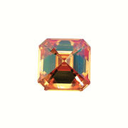 Huge 7 Ct VVS1 Vivid Amber Gold Asscher Cut Fire Moissanite Solitaire