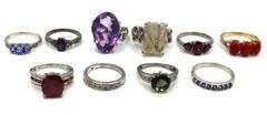 Group lot of Vintage 925 sterling silver rings