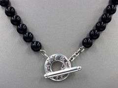 Tiffany & Co black onyx beads necklace with toggle clasp