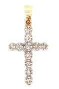 10kt Yellow gold diamond cross pendant