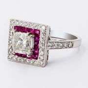 PLATINUM DIAMOND AND RUBY RING 1.72 C.T.W.