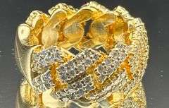 2.00CTW NATURAL DIAMOND CUBAN LINK STATEMENT RING