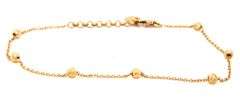 18kt Yellow gold 7.5-inch gold bead station bracelet