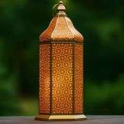 Champagne Gold Moroccan Candle Lantern