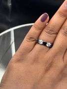 1.80CT LAB SAPPHIRE & 1.05CT LAB DIAMOND 5-STONE RING