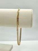 Beautiful Yellow Gold Plated Textured Figaro Link Ankle Bracelet