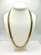 Huge 103.7 Gram 14 Kt Gold Plated Cuban Curb Link Necklace