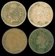 Run of 4 Early US Indian Head Cents: 1862-1865