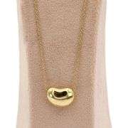 Tiffany&Co. Elsa Peretti 18K 750 Solid Yellow Gold Bean Design Pendant Necklace