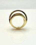Sparkling 14 K Yellow Gold Plate  CZ Single Band Trendy Stack Look Ring