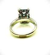 14 Kt White Gold Plate 6.5 Ct Simulated London Blue Topaz Ring