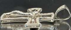 14K WHITE GOLD 1.75CTW NATURAL DIAMOND CRUCIFIX CROSS PENDANT
