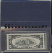 Collection of all 8 Small Size $10 Blue Seal Silver Certificates 1934 to 1953 in folio