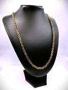 Huge 41.6 Gram 14 Kt Gold Plated Byzantine Rolo Link Chain Necklace