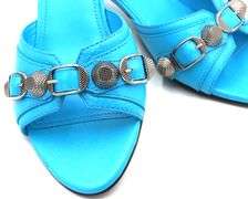 Balenciaga leather studded accents slides