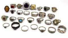 Big Group lot of rings in 925 sterling silver