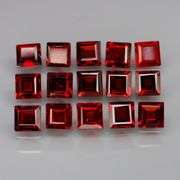 Tremendous 7.25ct princess cut cherry red Garnet set