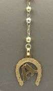 14kt Tri color gold Rosary necklace with A initial