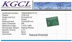 Huge Mined From The Earth Certified 1430 Ct Natural Green Emerald Solitaire