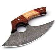 Hand Forged Damascus Steel Rosewood and Olive Wood Handle