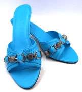 Balenciaga leather studded accents slides