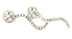 14kt White gold 2ctw diamond cluster swirl post earrings