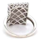 925 Sterling silver Fancy IR green and white diamond ring
