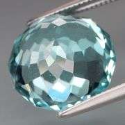 Huge! 12.2mm big 9.10ct vivid Swiss Blue Topaz!