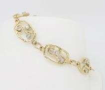 Custom Made Diamond Bracelet in 14k Yellow Gold