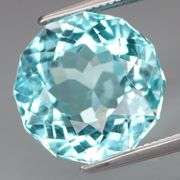 Huge! 12.2mm big 9.10ct vivid Swiss Blue Topaz!