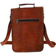 Distressed Genuine Leather Messenger Satchel