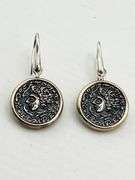 925 Sterling Silver Ancient Coin Drop Earrings