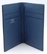 Hermes blue leather compact car holder wallet