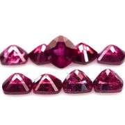 Outstanding 6.24ct set of cushion cut Rhodolite Garnets! Untreated!
