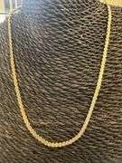 Gold Plated 925 Sterling Silver 3.5mm Serpentine 2-Tone Chain Link Italy Necklace 18"