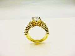 Sparkling 14 Kt Yellow Gold Plated 4.5 Ct Marquis Cut Lab Simulated Diamond Ring