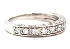 14kt White gold 0.85ctw diamond edge band