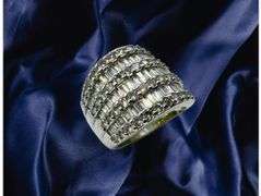 Sparkling 14 Kt White Plate 17.5 Cttw CZ Ring