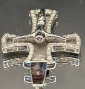 14K WHITE GOLD 1.75CTW NATURAL DIAMOND CRUCIFIX CROSS PENDANT