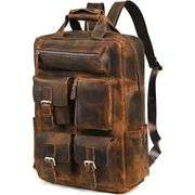 Genuine Crazy Horse Leather Travel Backpack