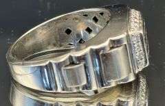 Mens 14K White Gold & 0.75 carat Diamond Ring