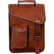 Distressed Genuine Leather Messenger Satchel